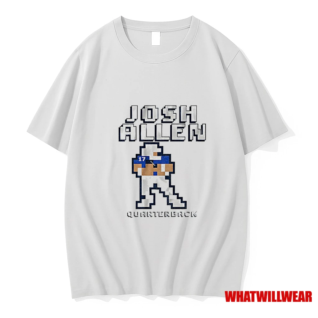 Josh Allen Quarterback Buffalo Bills Nfl Football Retro Baller 8bit Shirts