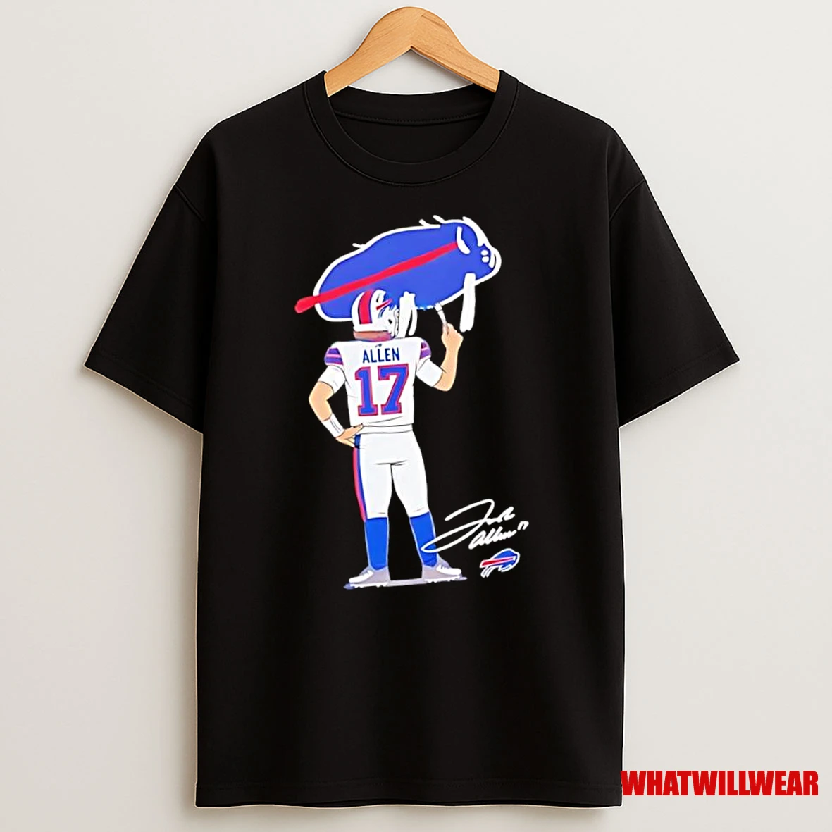 Josh Allen Drawing Buffalo Bills Football Logo Signature Shirts