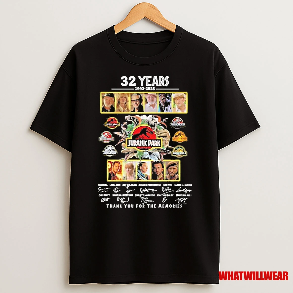 Jurassic Park 32 Years Of Memories 1993 2025 Signatures Thank You Shirts