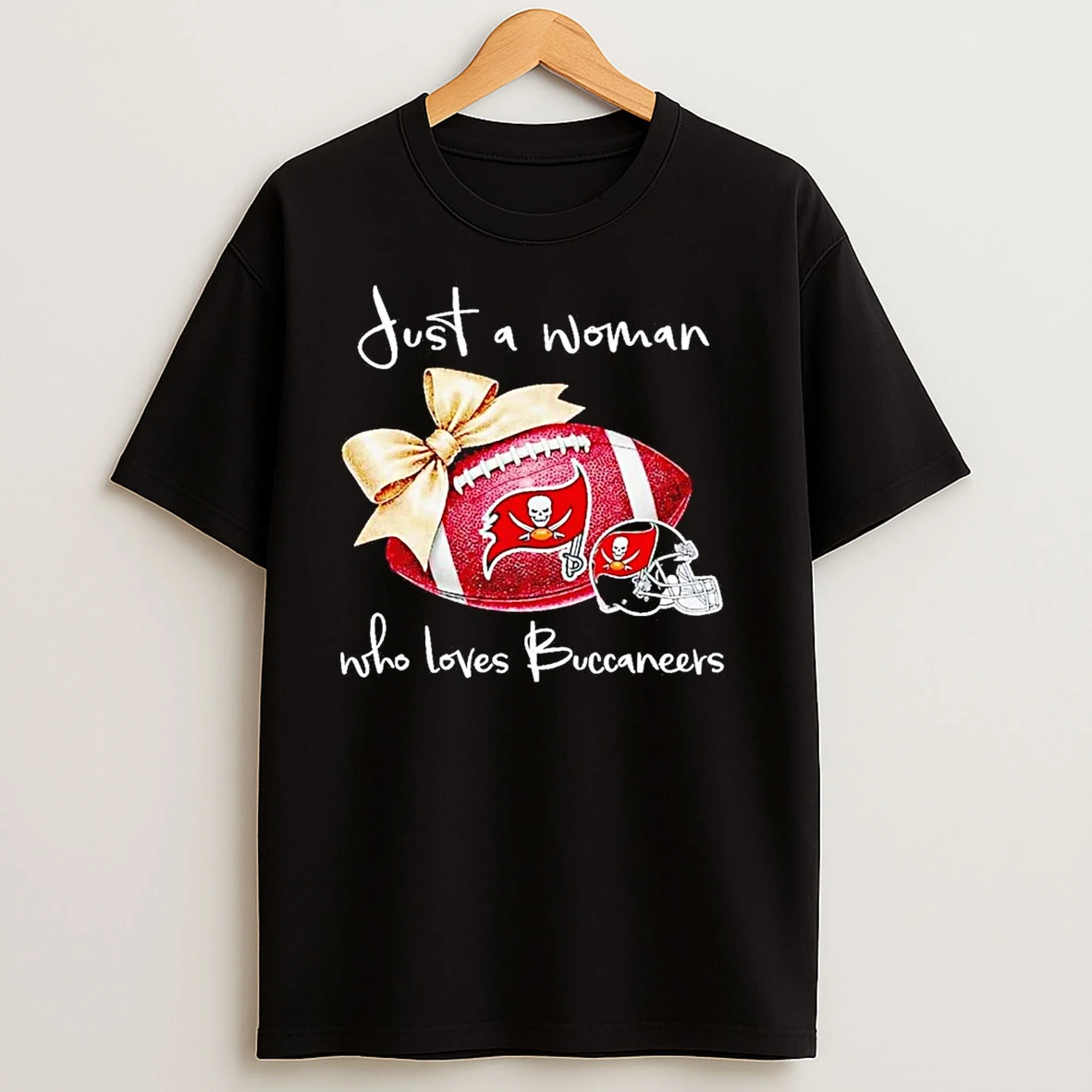 Just A Woman Who Loves Tampa Bay Buccaneers T Shirts