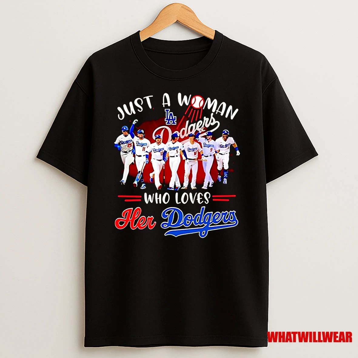 Just A Woman Who Loves Her Los Angeles Dodgers Baseball 2025 Mlb Shirts