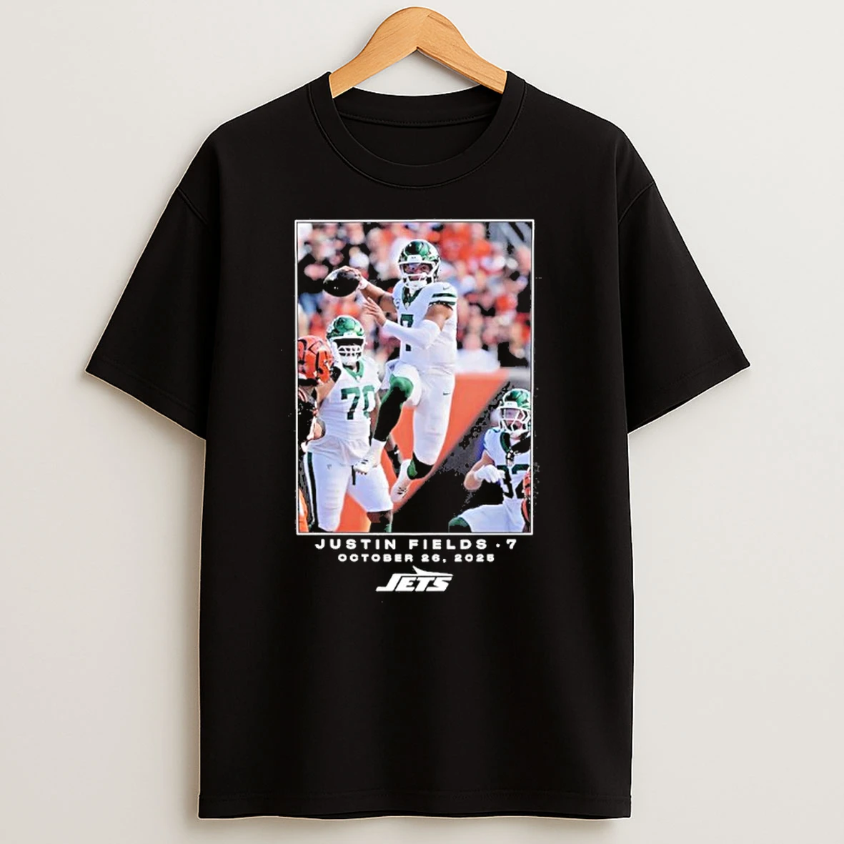 Justin Fields Black New York Jets Nfl Flash Features Week 8 T Shirts