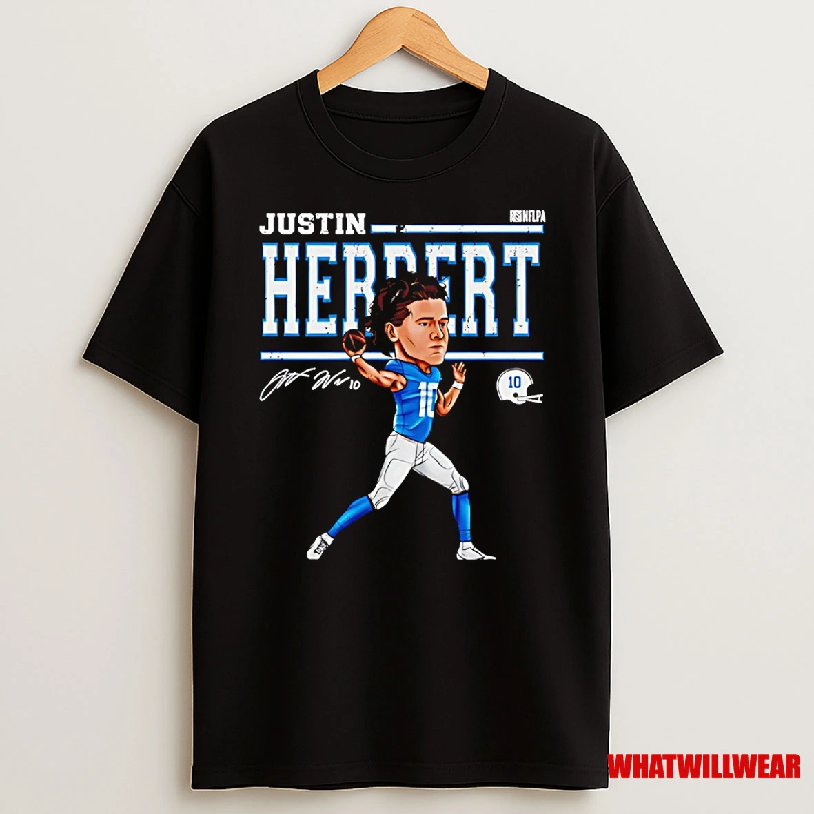 Justin Herbert Los Angeles Chargers Caricature Signature Shirts