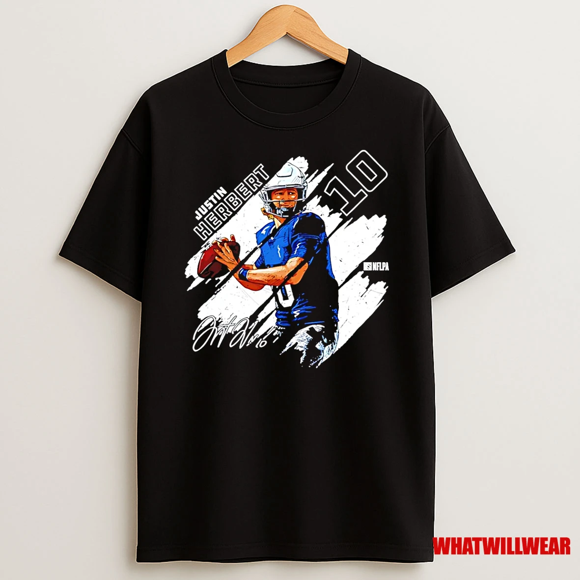 Justin Herbert Los Angeles Chargers Stripes Signature Shirts