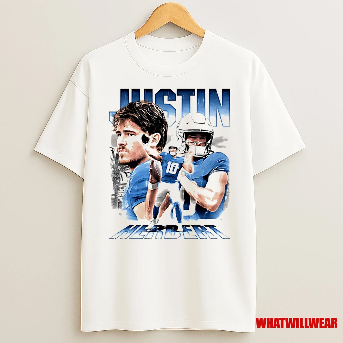 Justin Herbert Los Angeles Chargers Vintage Signature Shirts