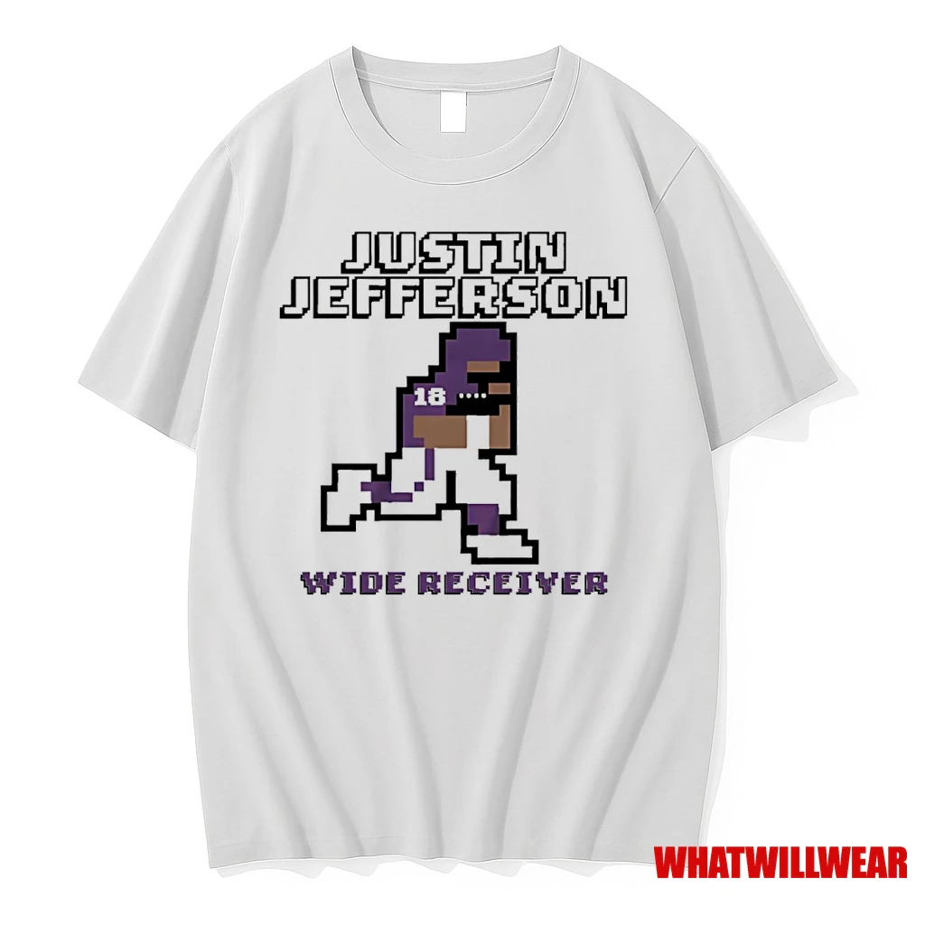 Justin Jefferson Minnesota Vikings Wide Receiver Retro Baller Shirts