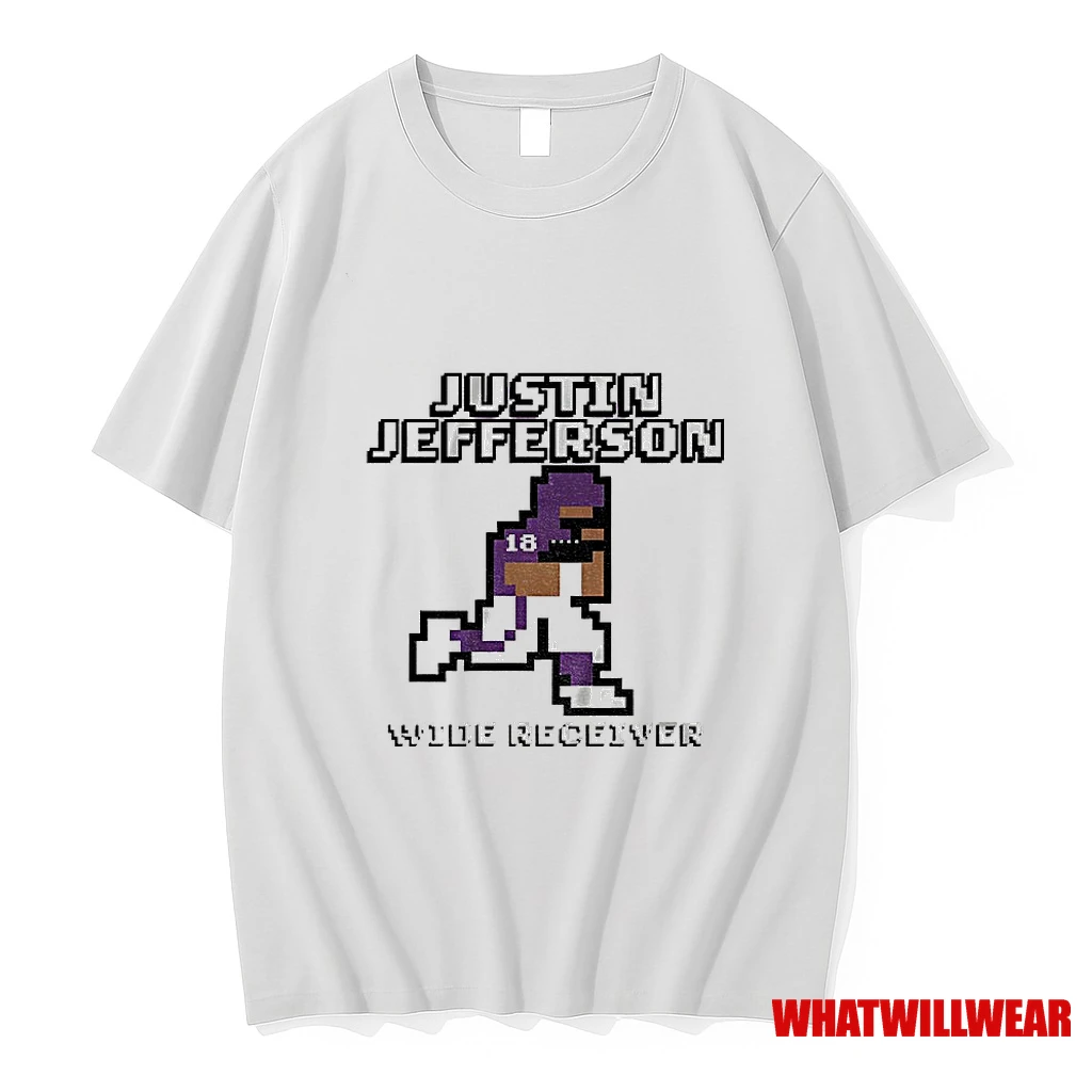 Justin Jefferson Wide Receiver Minnesota Vikings Nfl Football 8bit Shirts