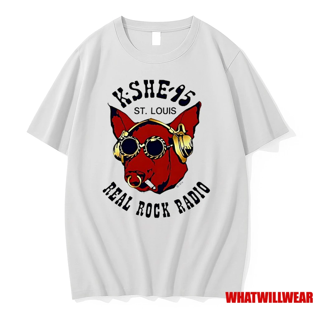 Kshe 95 Real Rock Radio Dog Smoking Shirts