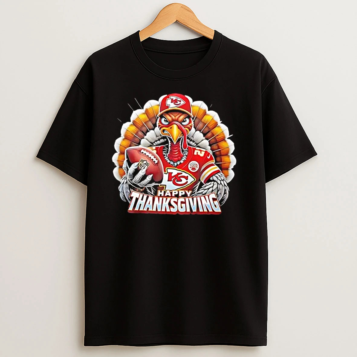 Kansas City Chiefs Football Turkey Happy Thanksgiving T Shirts