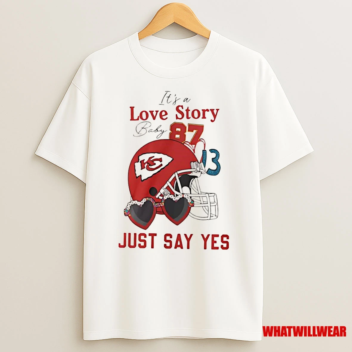 Kansas City Chiefs Its A Love Story Baby Just Say Yes Travis Kelce Vs Taylor Helmet Shirts