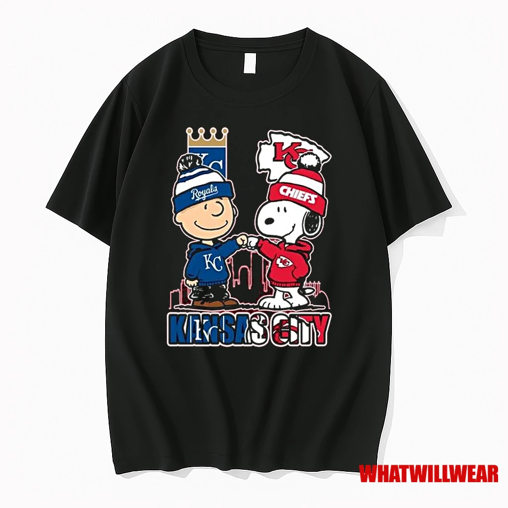 Kansas City Chiefs Kc Royals Snoopy 75th Anniversary Of Peanuts 2025 Shirts