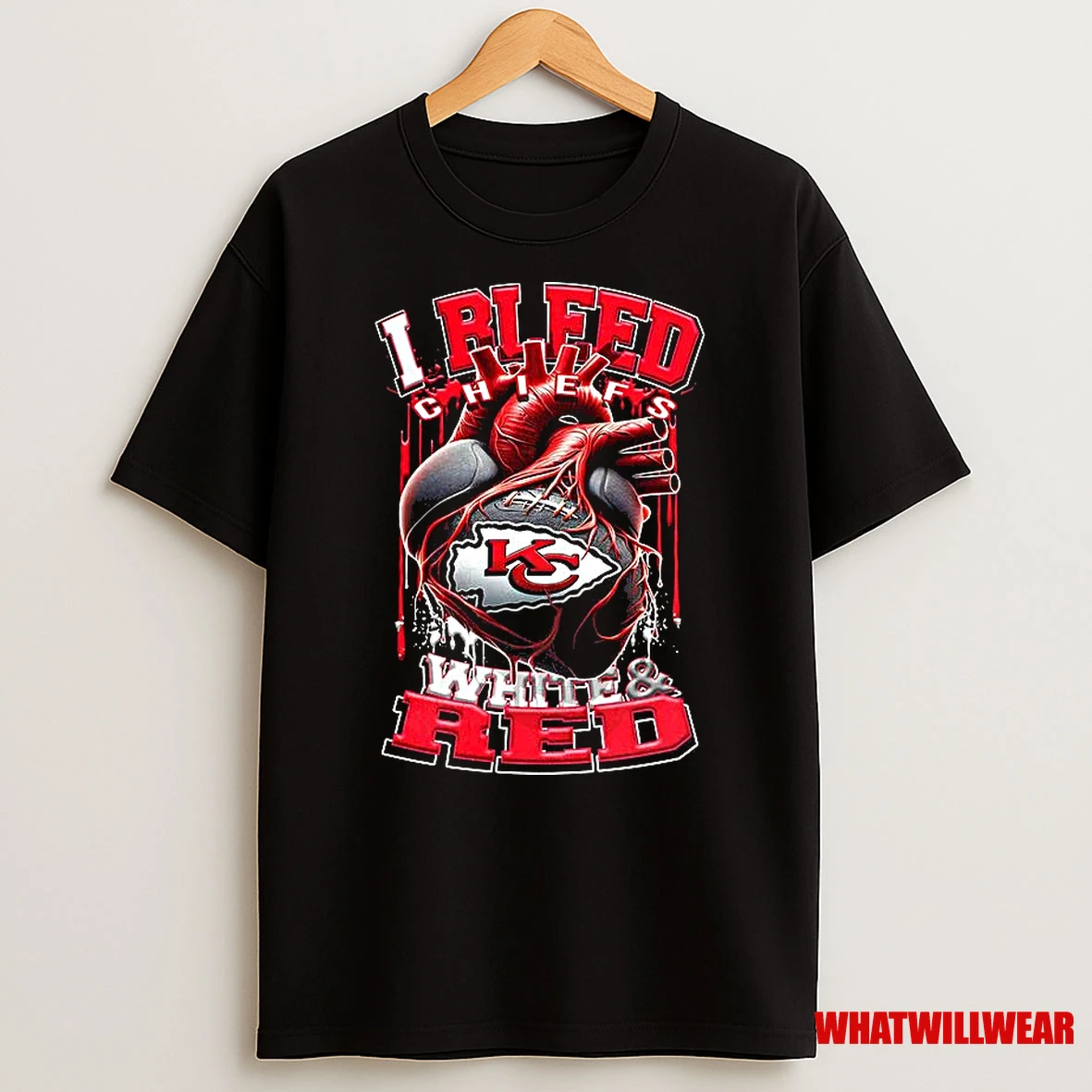 Kansas City Chiefs Nfl I Bleed Chiefs White And Red Heart Football Lovers Shirts