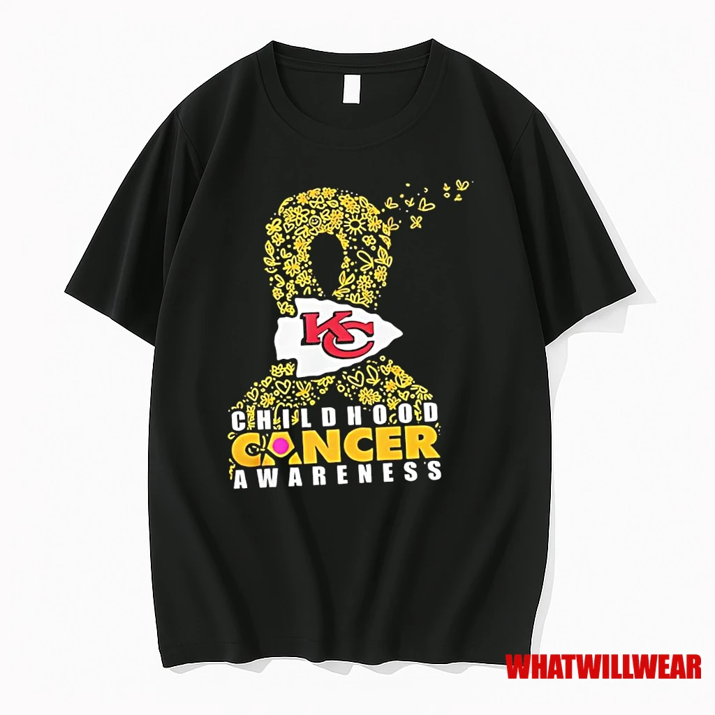 Kansas City Chiefs Tackle Childhood Cancer Awareness Logo Shirts