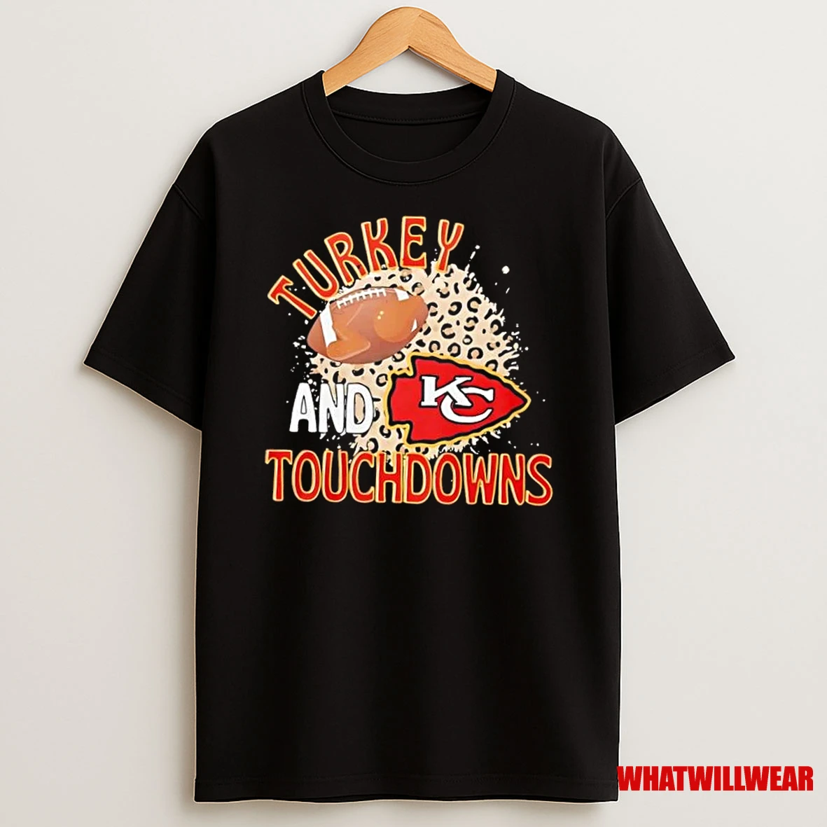 Kansas City Chiefs Turkey And Touchdowns Thanksgiving Shirts