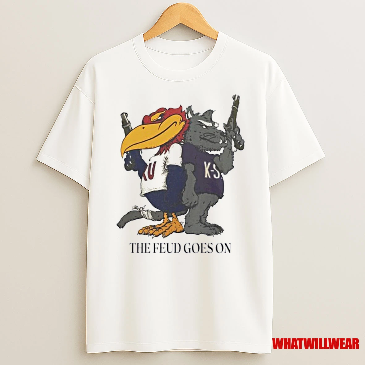 Kansas Jayhawks Kansas State Wildcats The Feud Goes On Shirts
