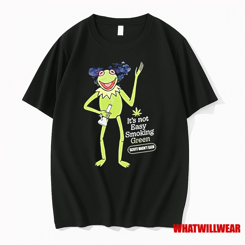 Kermit The Frog Its Not Easy Smoking Green Shirts