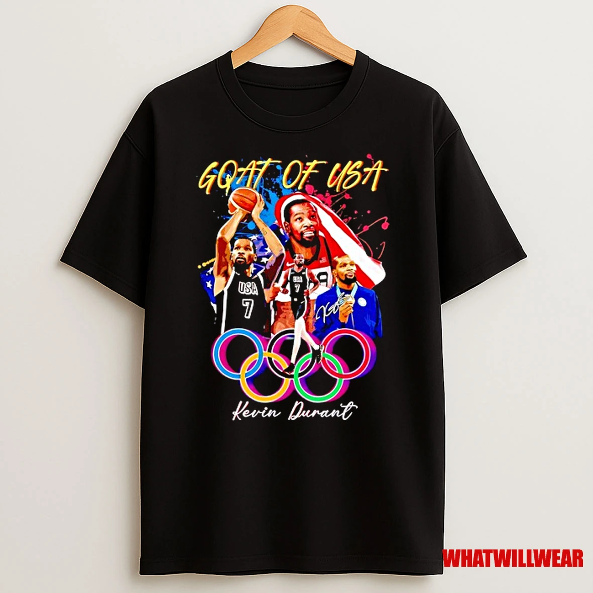 Kevin Durant Goat Of Usa Olympic Logo Nba Shirts