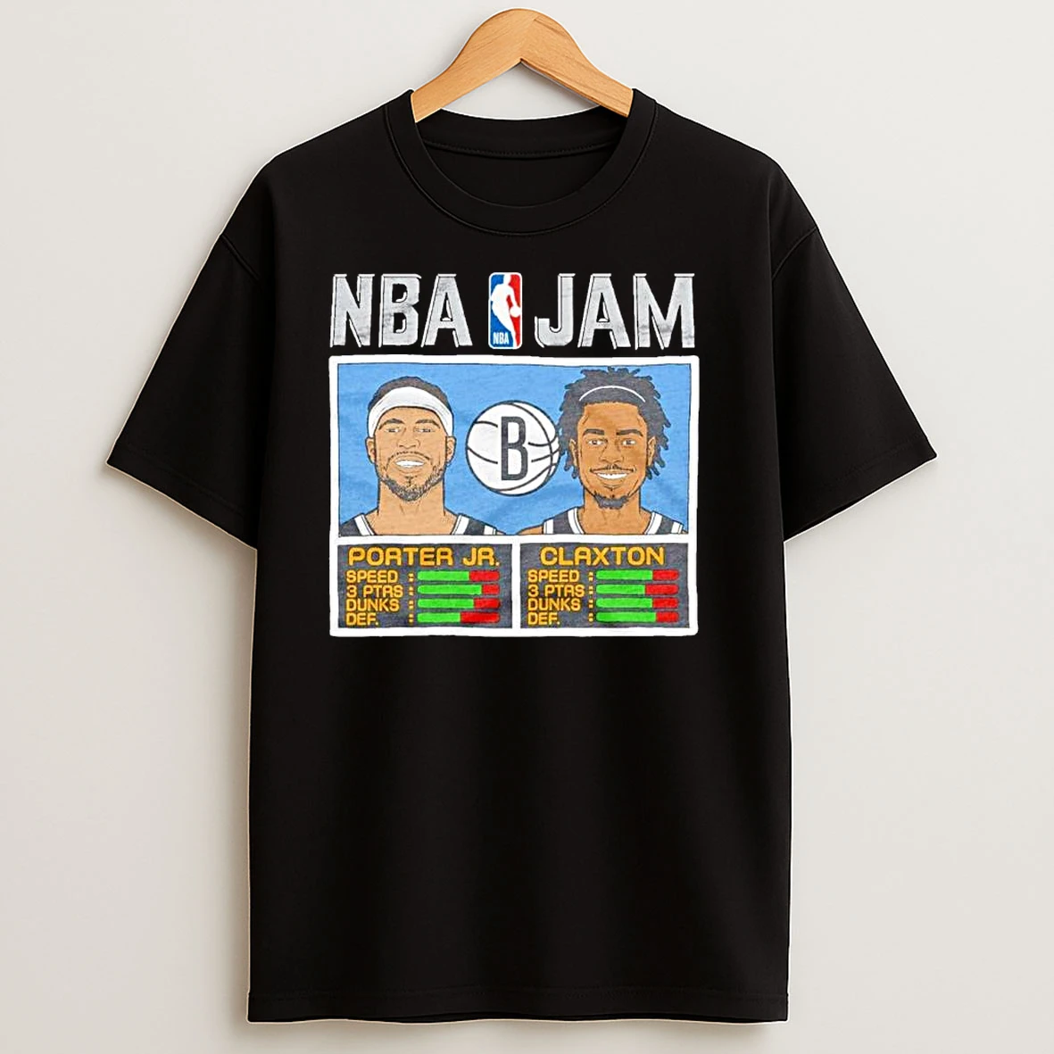 Kevin Porter Jr And Nic Claxton Brooklyn Nets Nba Jam Ornaments T Shirts