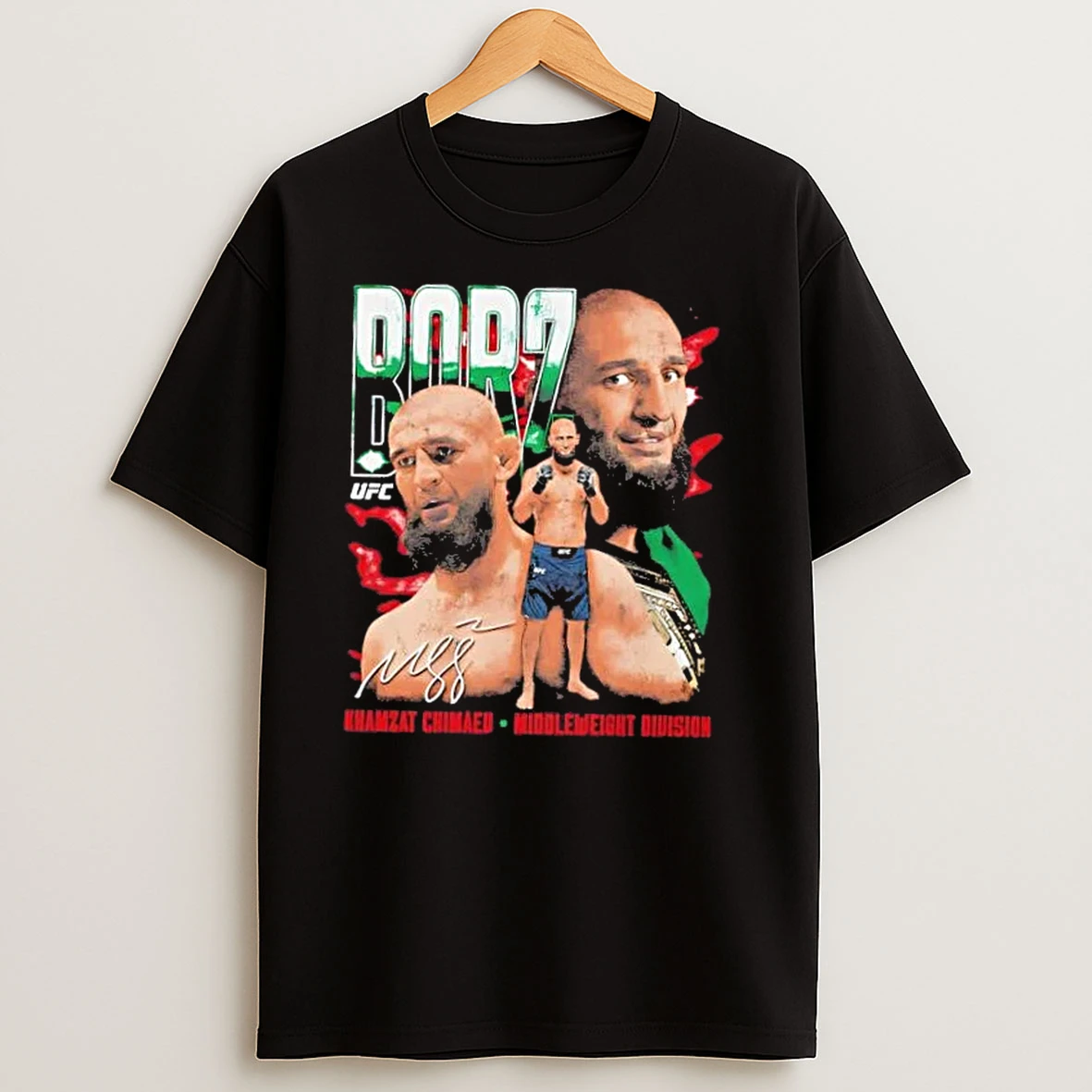 Khamzat Chimaev Middleweight Vintage Signature T Shirts