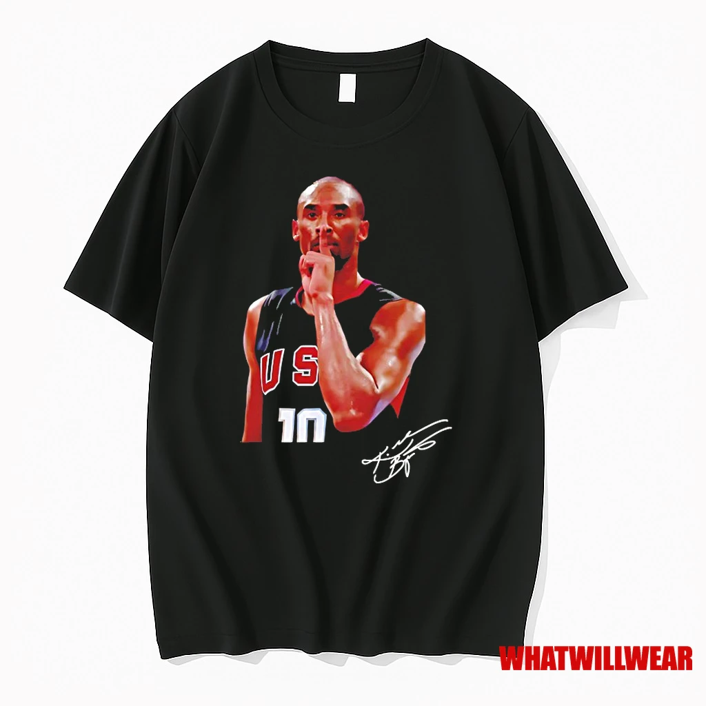Kobe Bryant Usa Team Number 10 Shushing Pose Olympic Basketball Tribute Shirts