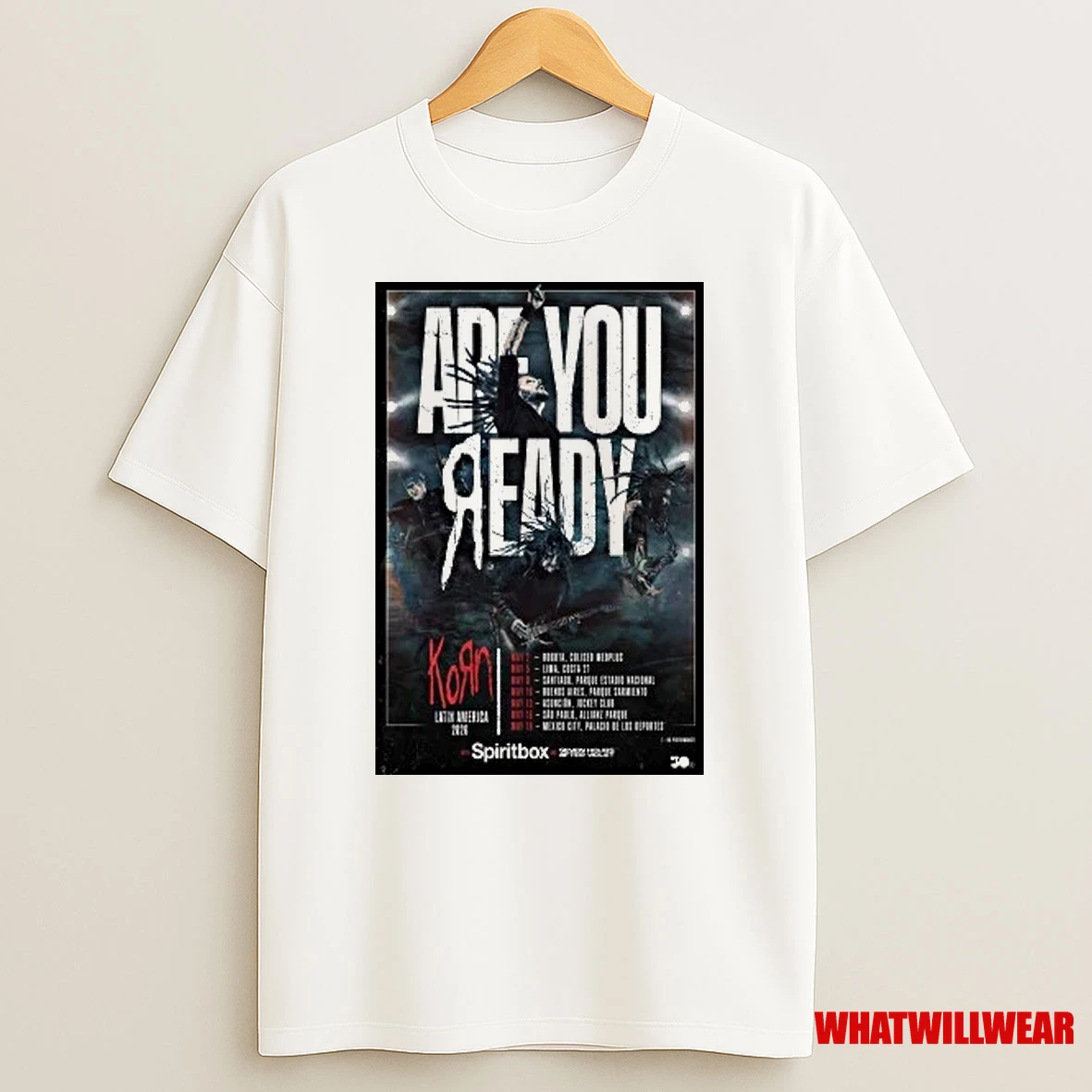 Korn Are You Ready Latin America 2026 Tour Shirts
