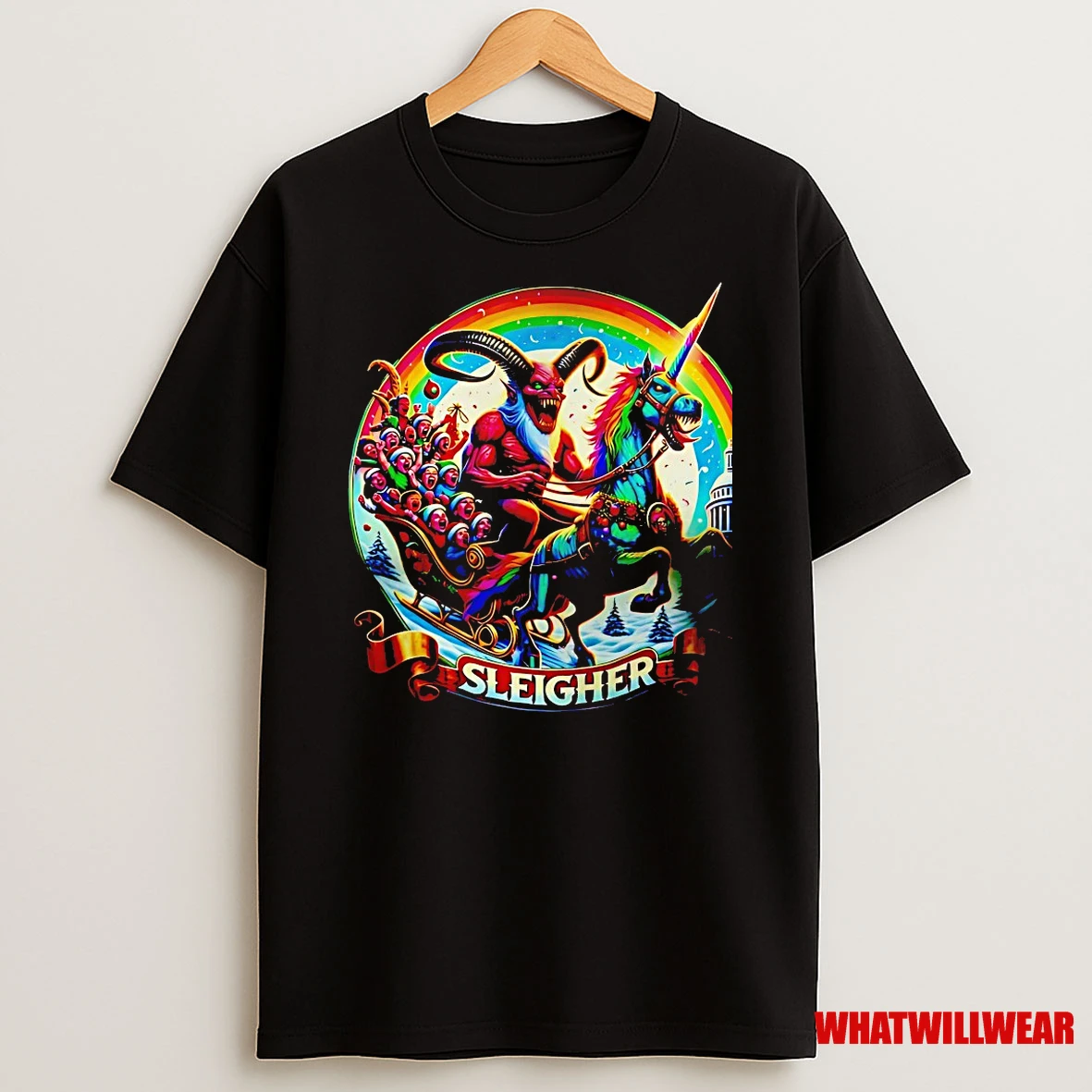 Krampus Unicorn Demon Horror Sleigher Christmas Shirts