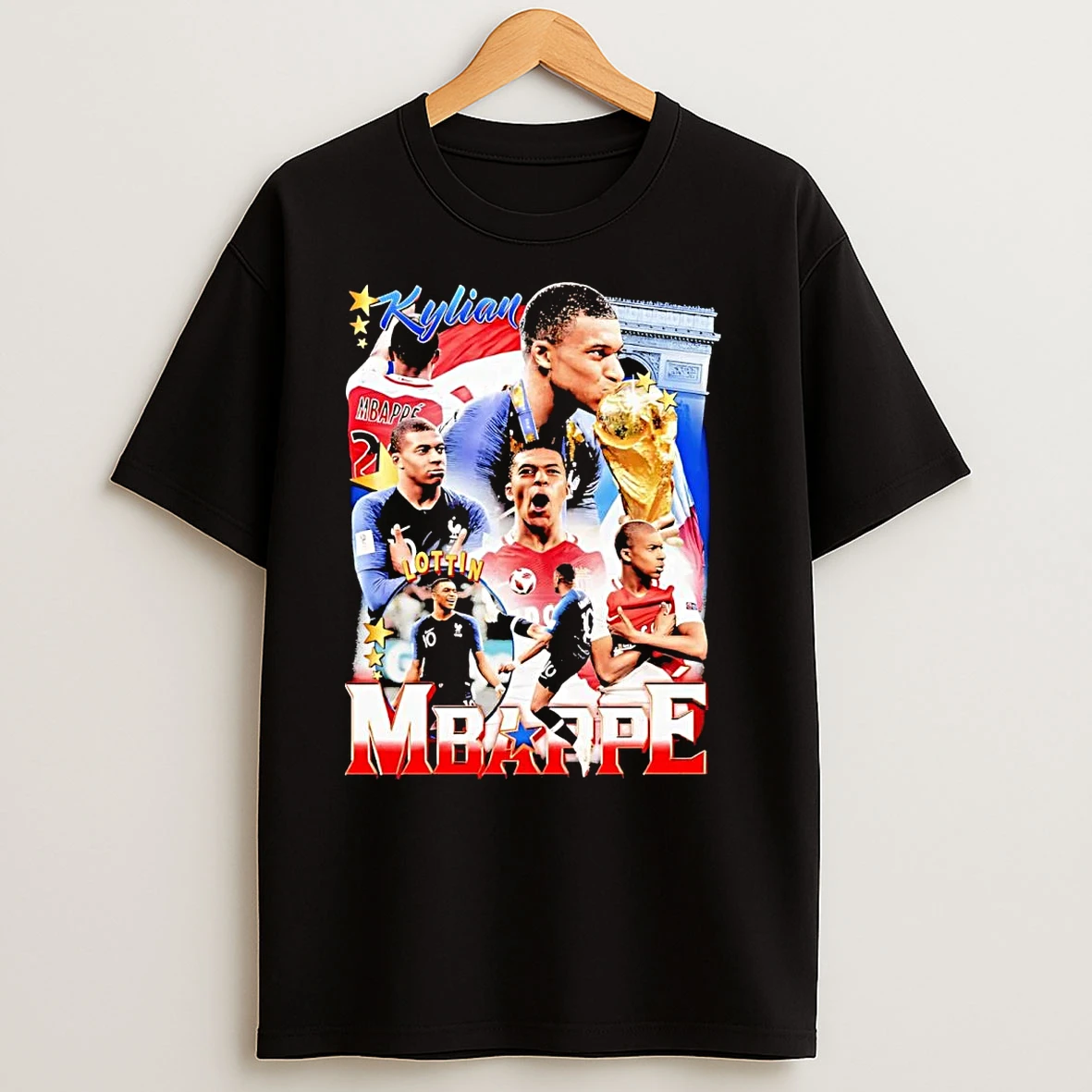 Kylian Mbappe Lottin Trophy Picture Collage T Shirts
