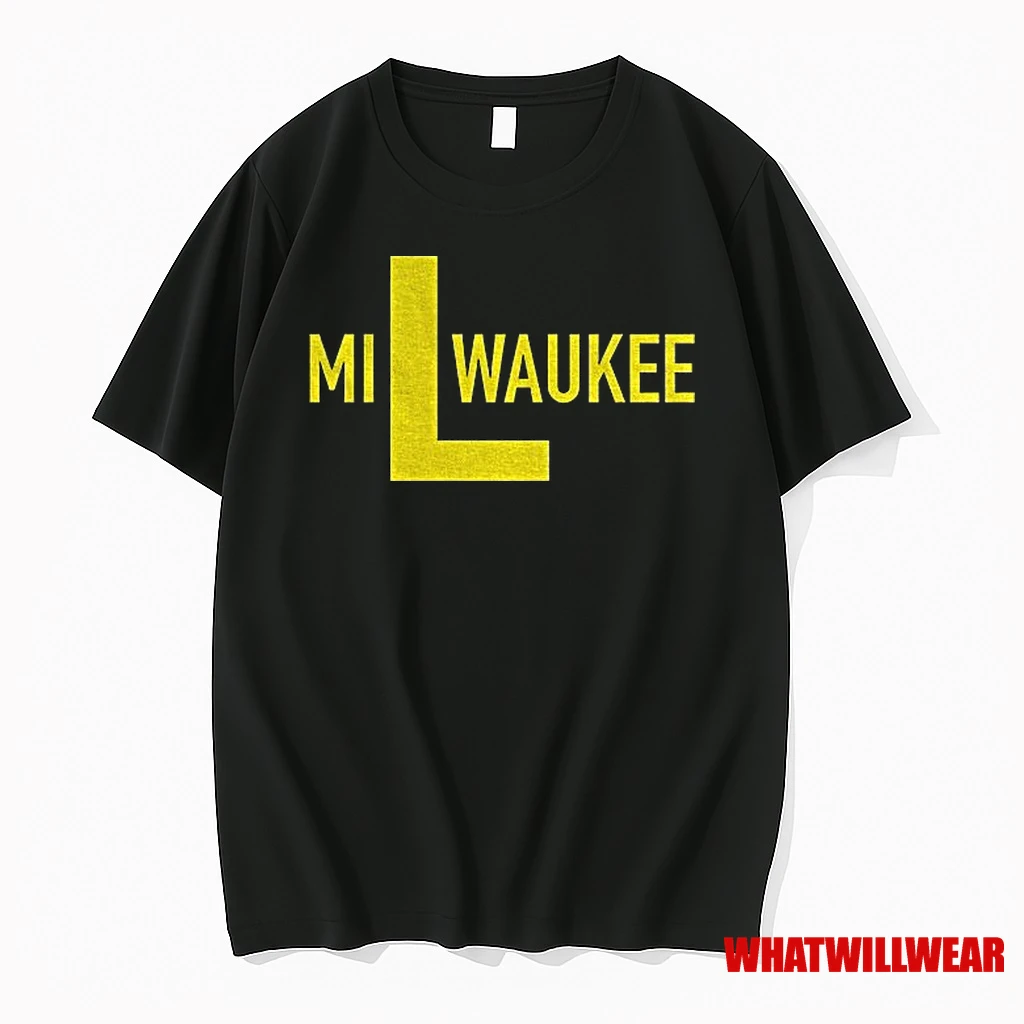 L Milwaukee Brewers Mlb Baseball 2025 Text Shirts