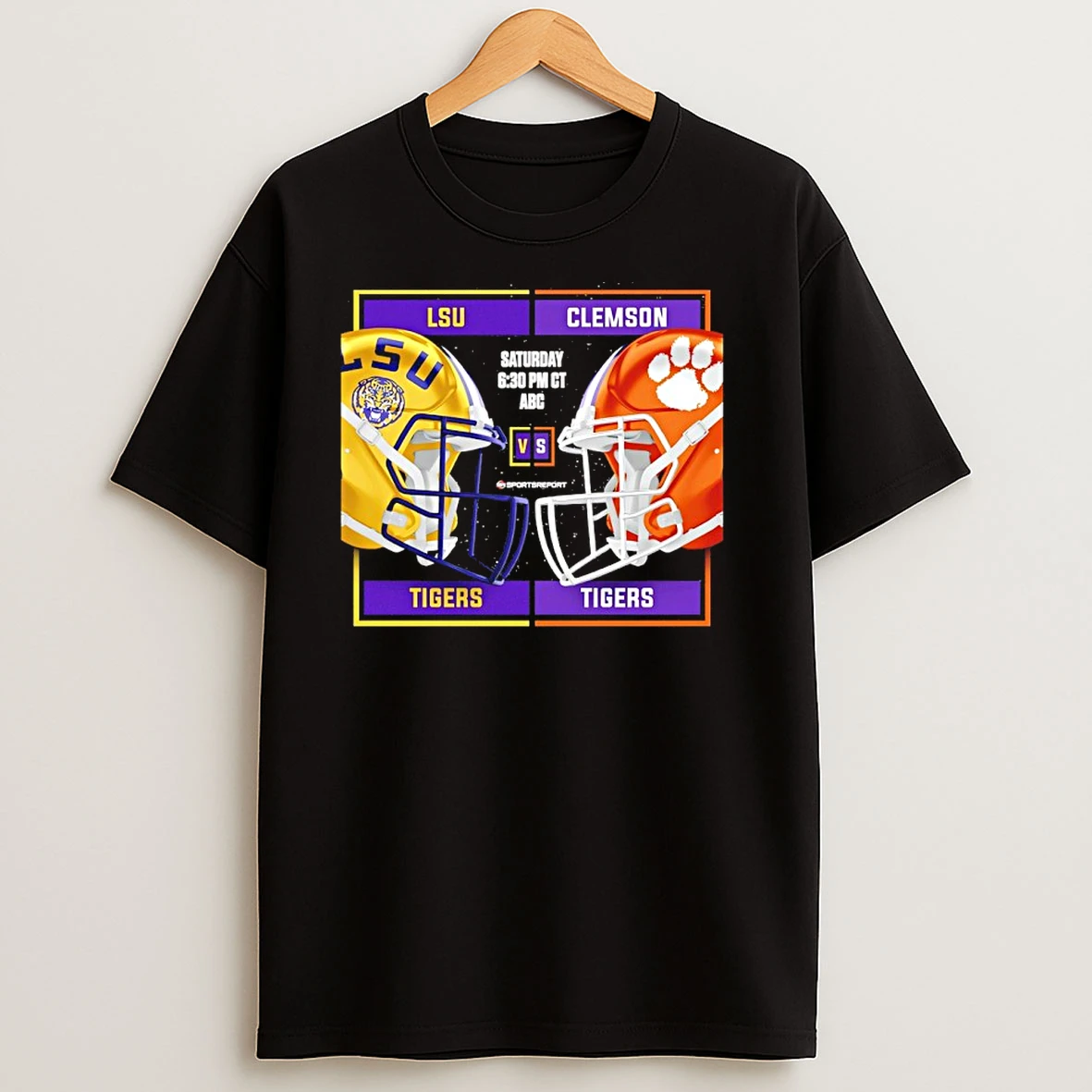 Lsu Tigers Vs Clemson Tigers 2025 Football Helmet T Shirts