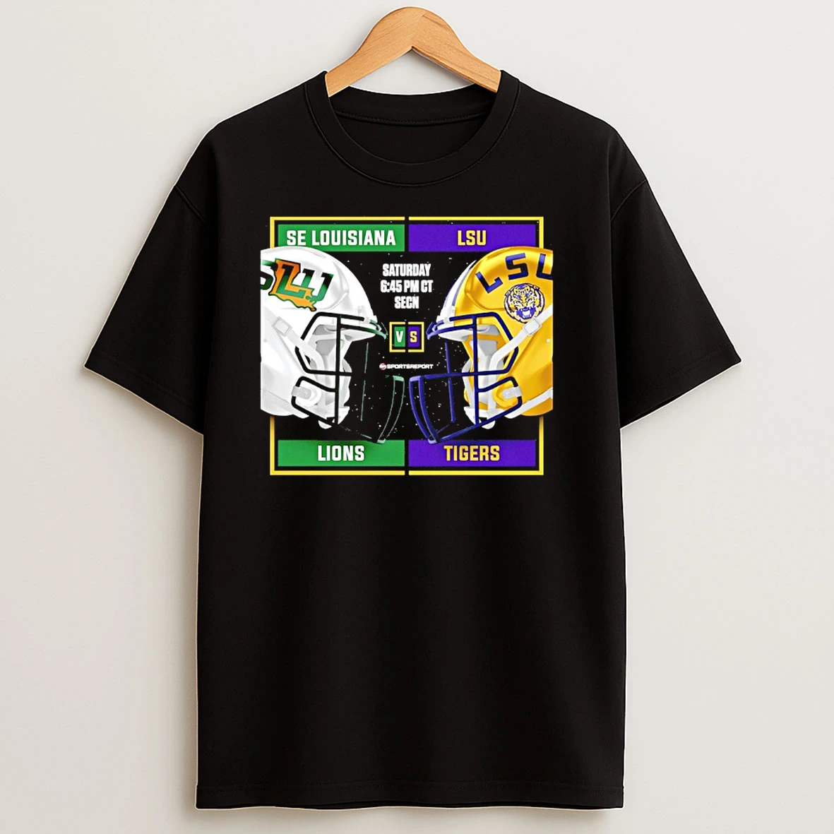 Lsu Tigers Vs Se Louisiana Lions 2025 Football Helmet T Shirts