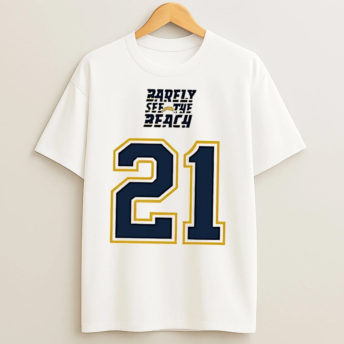 Ladainian Tomlinson San Diego Chargers 21 Barely See The Beach Logo T Shirts