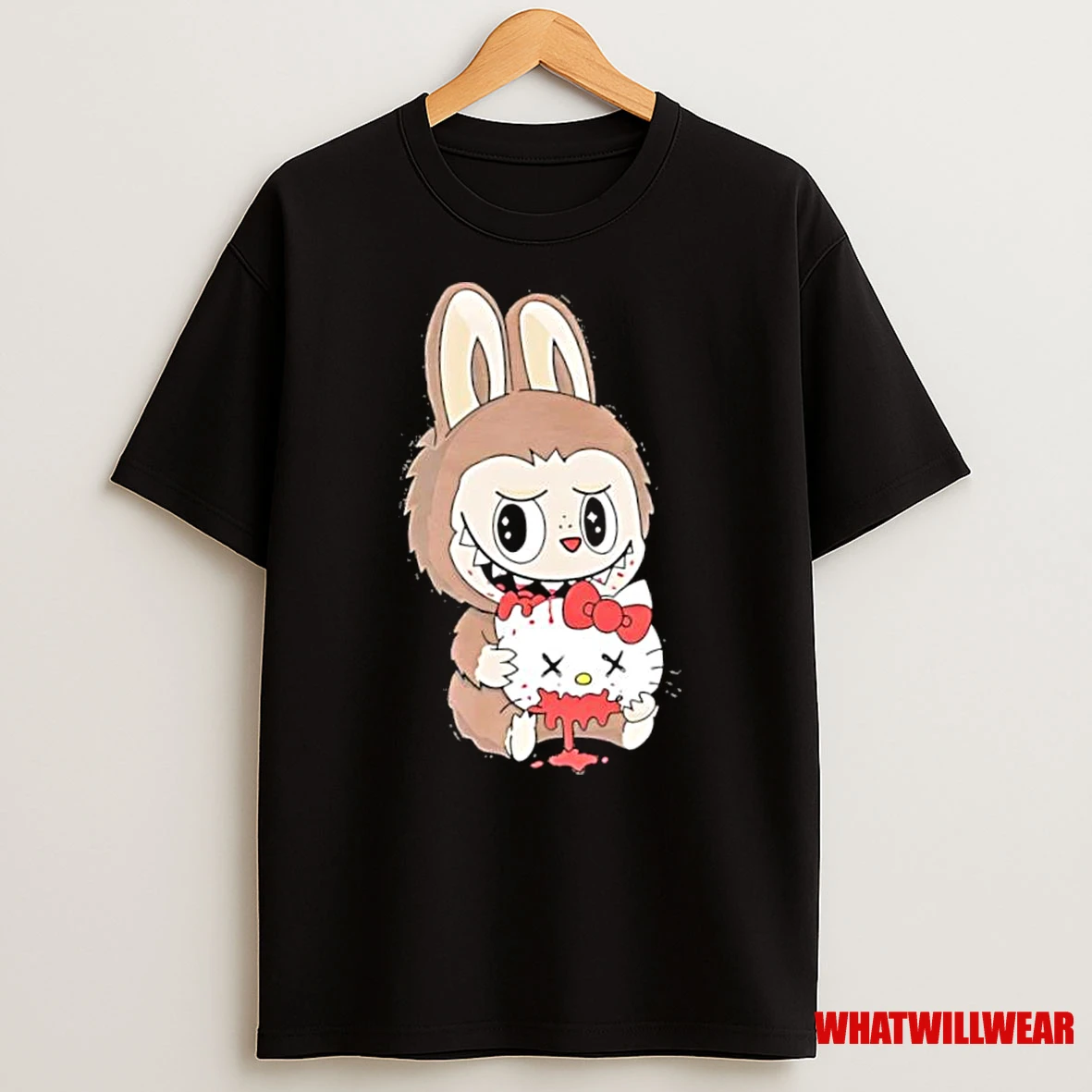 Labubu Monster Toy And Hello Kitty Shirts