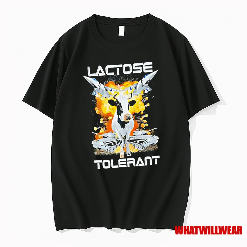 Lactose Tolerant Cow Fighter Jets Tanks Graphic Shirts