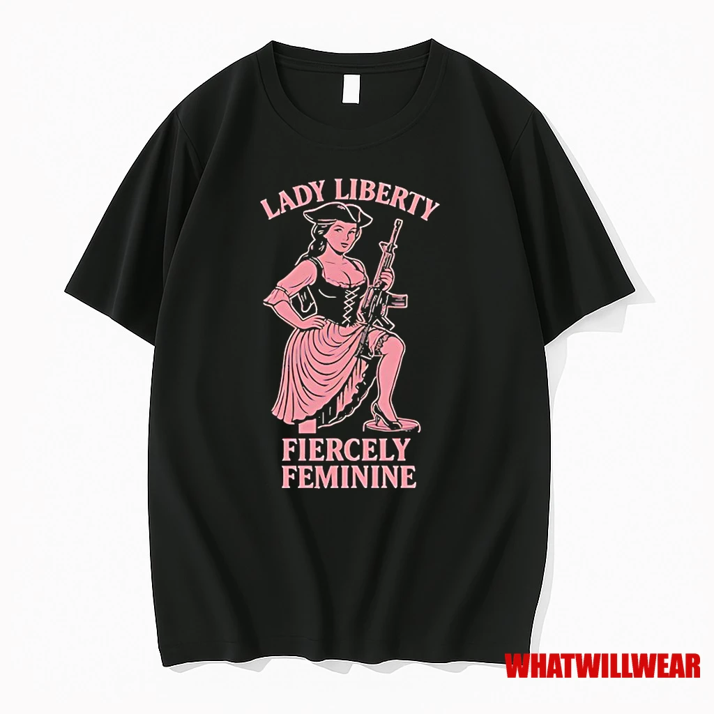 Lady Liberty Gun Fiercely Feminine Shirts