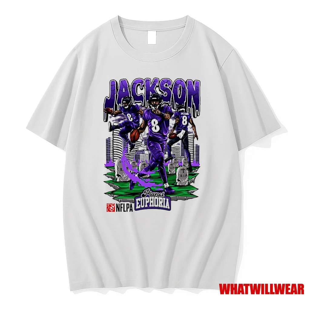 Lamar Jackson 8 Baltimore Ravens Football Quarterback Comic Shirts