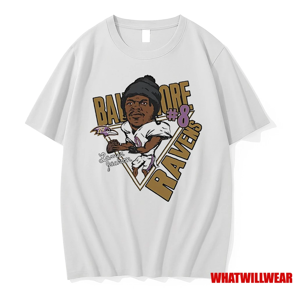 Lamar Jackson Big Head Caricature Ravens Shirts