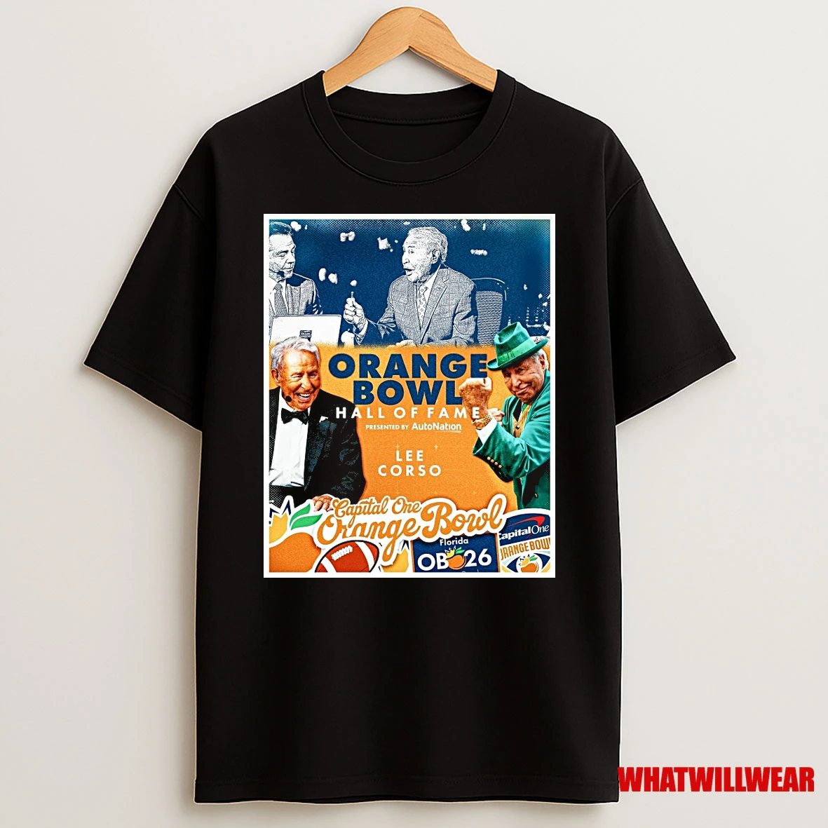 Legendary Lee Corso 2025 Capital One Orange Bowl Hall Of Fame Shirts