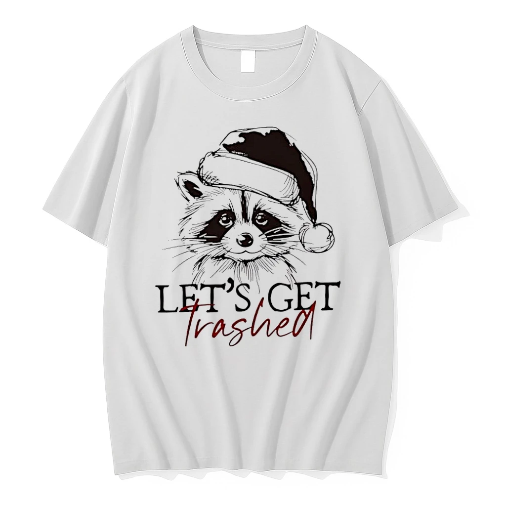 Lets Get Trashed Funny Raccoon Christmas Shirts