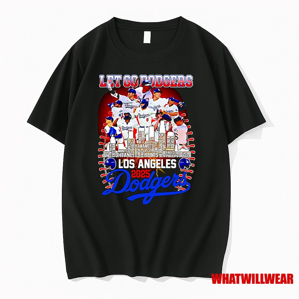 Lets Go Dodgers Los Angeles Dodgers Players Names 2025 National League Champions Shirts