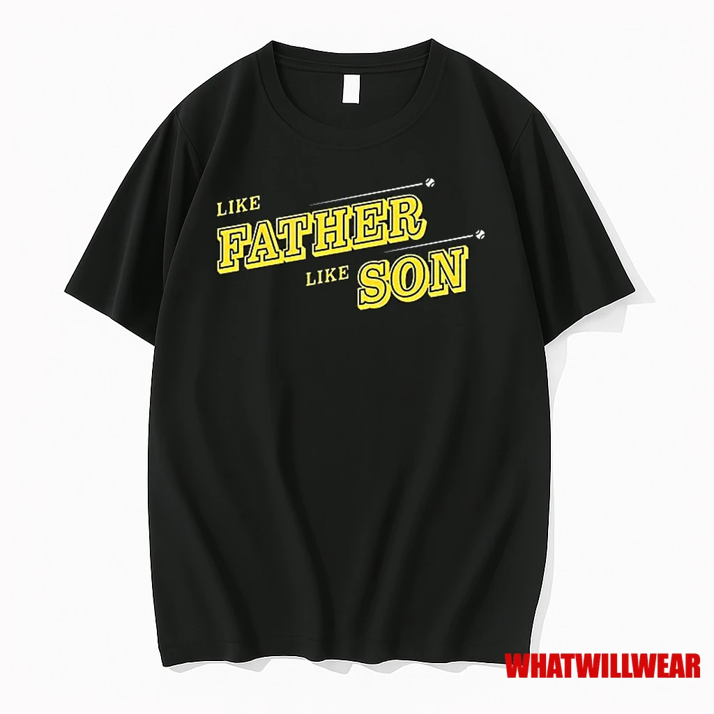 Like Father Like Son Text Style Shirts