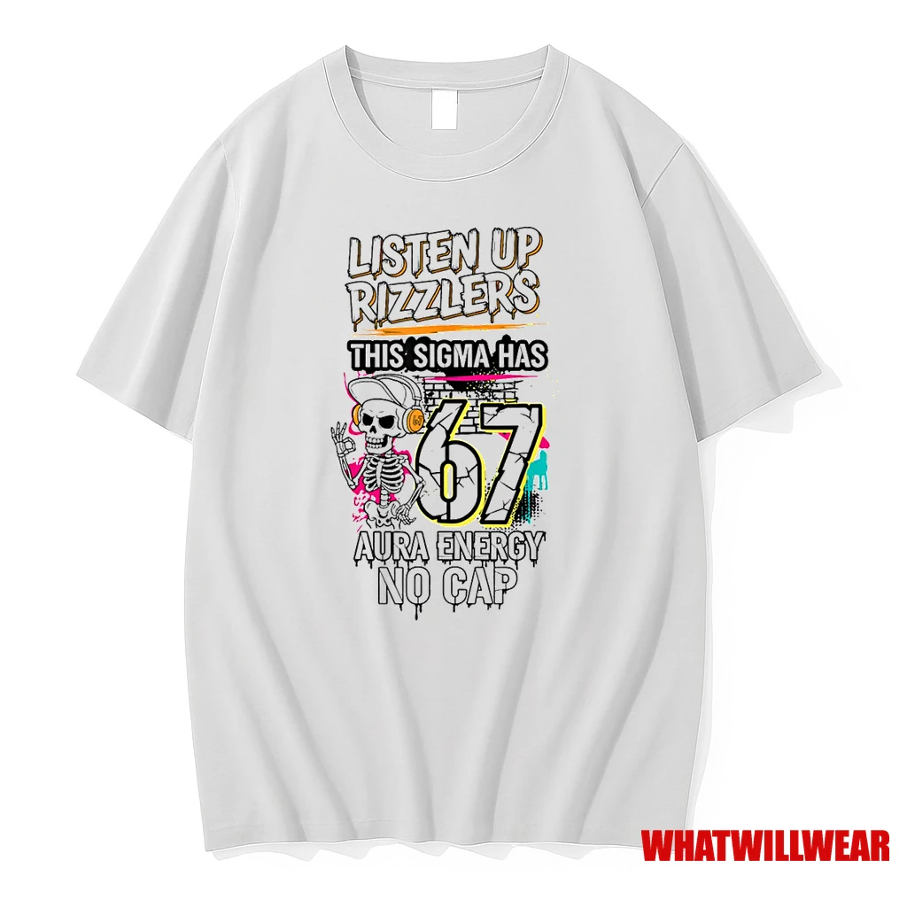 Listen Up Rizzlers This Sigma Has 67 Aura Energy Skeleton Shirts