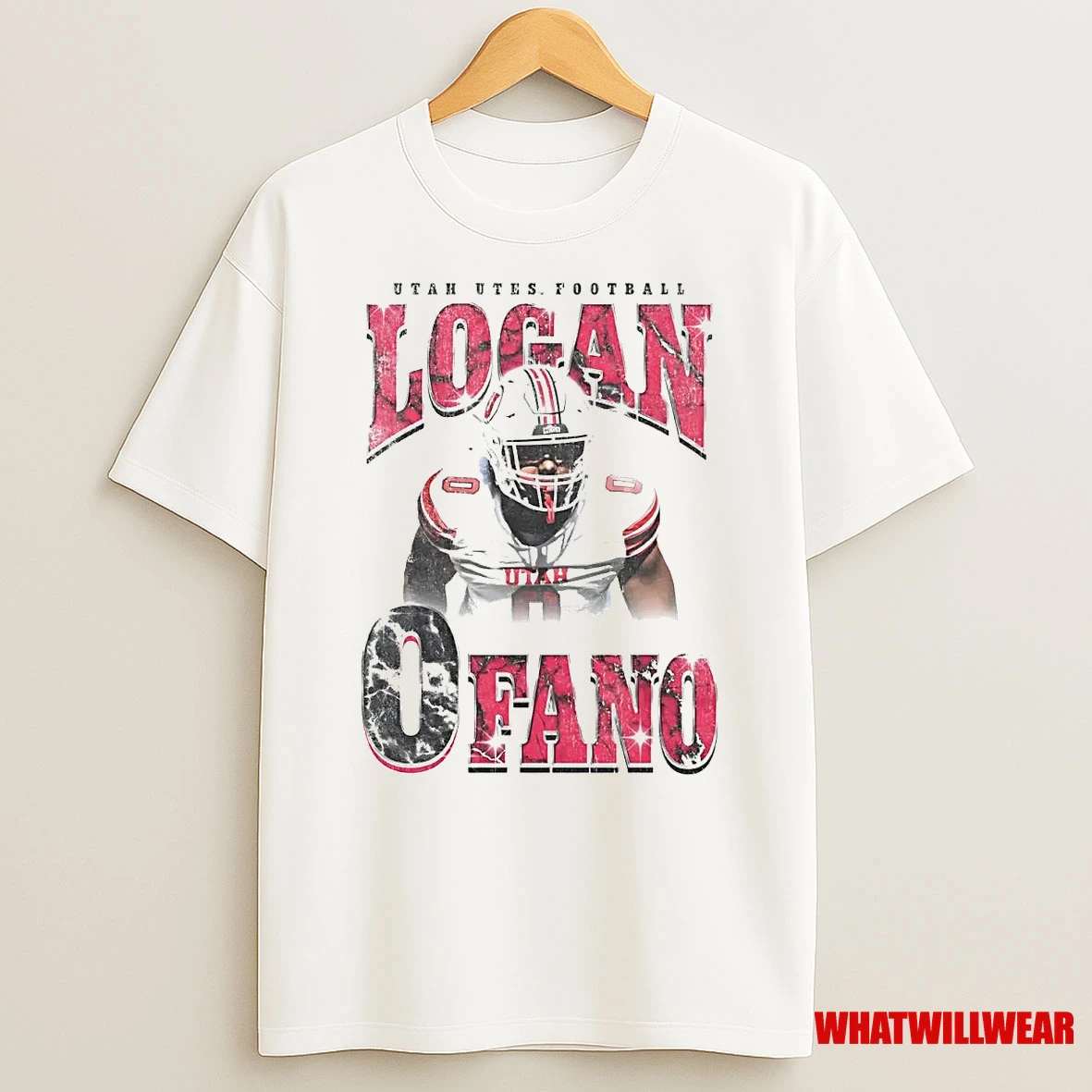 Logan Fano 90s Portrait Utah Utes Football Shirts