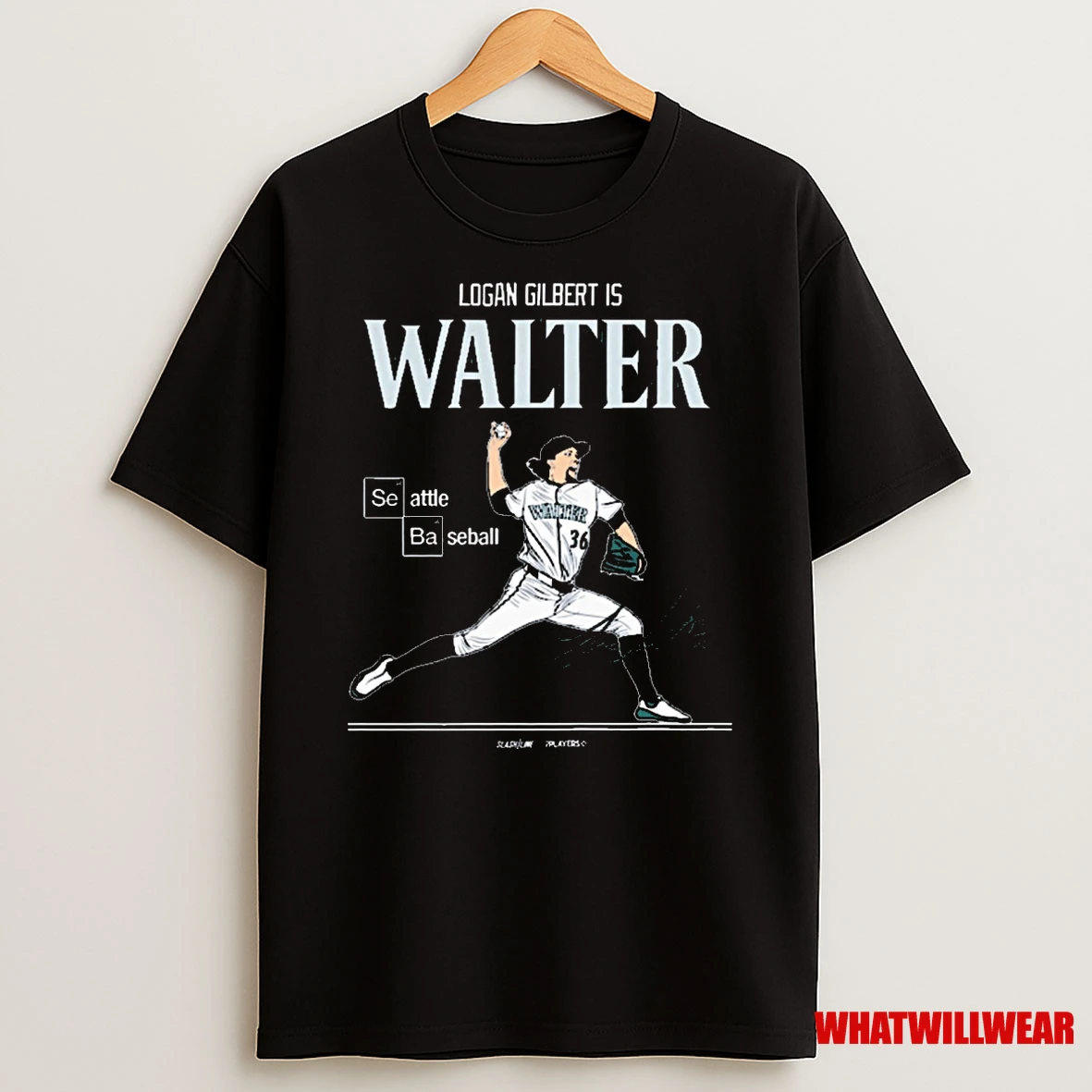 Logan Gilbert Is Walter Seattle Mariners Baseball Mlb Slash Line Signature Shirts