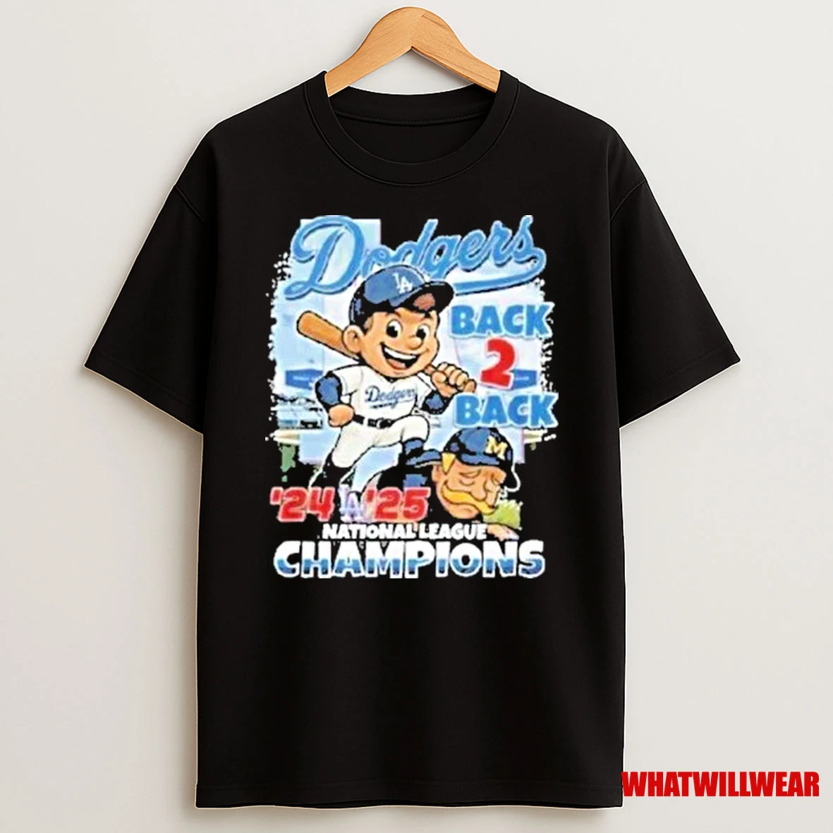 Los Angeles Dodgers 2025 National League Champions Back 2 Back Mascot 24 25 Shirts