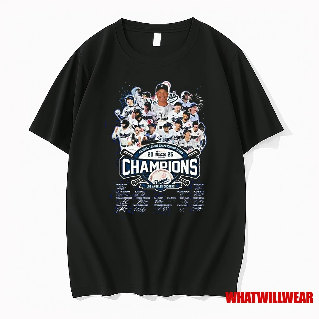 Los Angeles Dodgers 2025 National League Series Champions Signatures Shirts