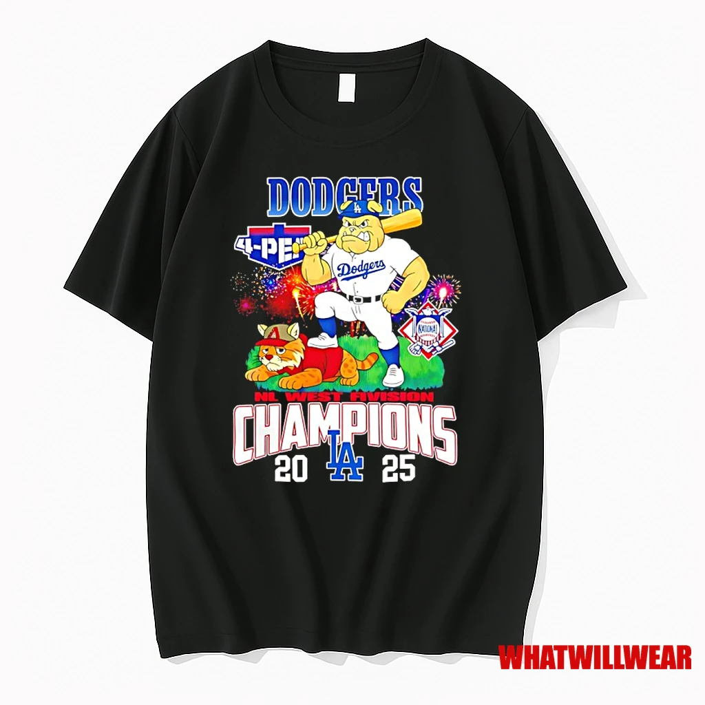 Los Angeles Dodgers 4 Peat Nl West Division Champions 2025 Mascot Shirts