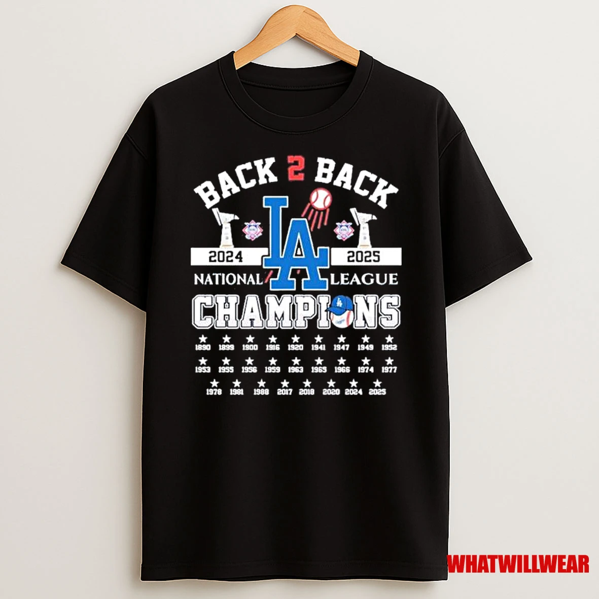 Los Angeles Dodgers B2b Nl Champions 2024 2025 Shirts