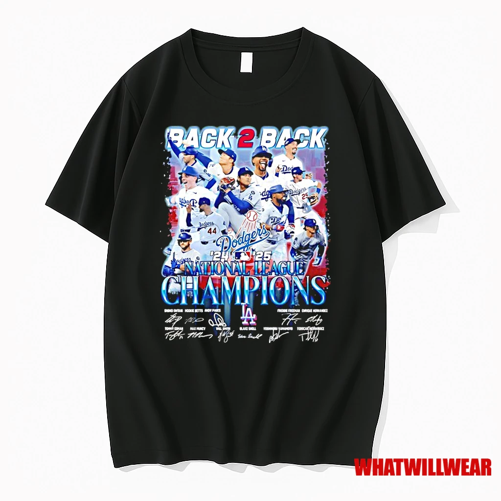 Los Angeles Dodgers Back 2 Back 24 25 Nl World Series Champions Signatures Shirts