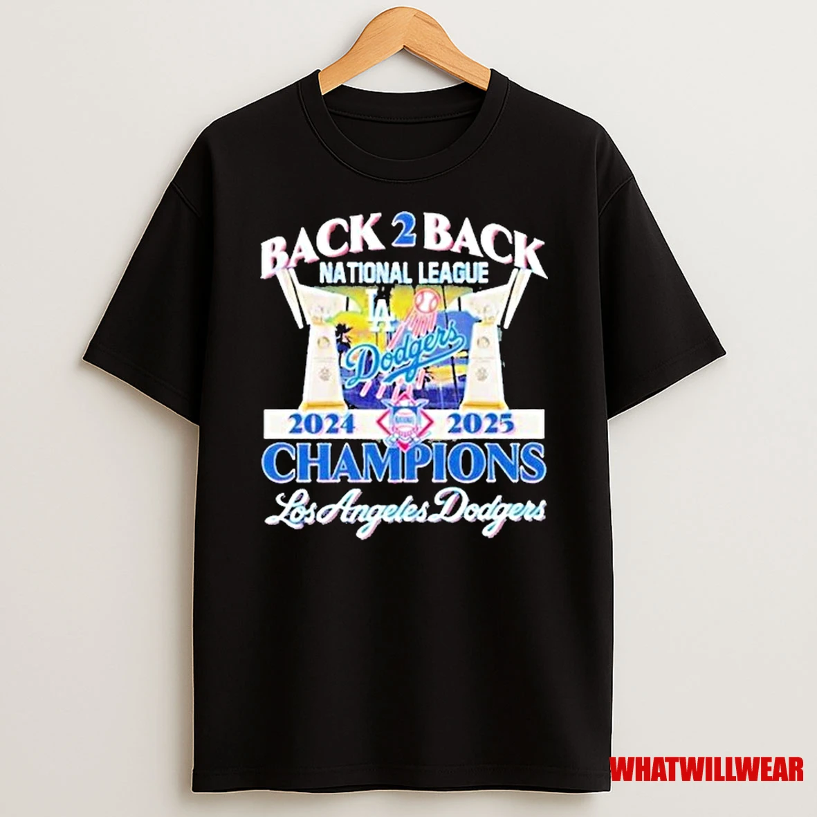 Los Angeles Dodgers Back 2 Back National League 2024 2025 Champions Shirts