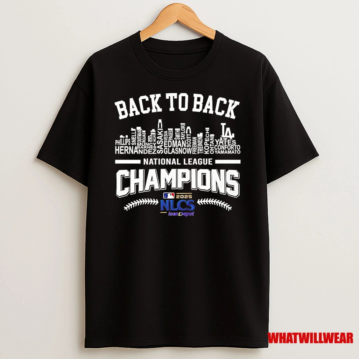 Los Angeles Dodgers Back To Back National League Champions Skyline City Shirts